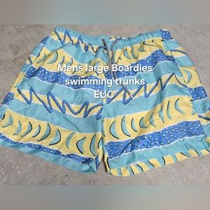 Boardies Men's Swim Shorts in Light Blue & Yellow - Casual Beach Fit